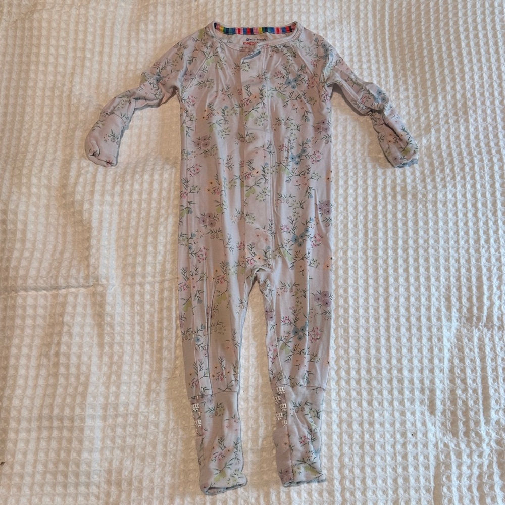 Magnetic Me Floral Long Sleeve One-Piece Pajamas